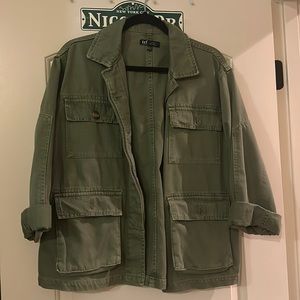 Green Zara utility jacket with pockets